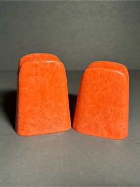 Vintage Color Flyte by Branchell Melmac Burnt Orange Salt & Pepper Shakers MCM